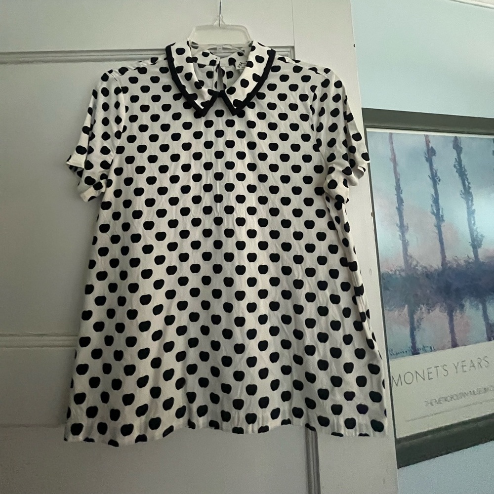 Kate Spade apple print collared blouse